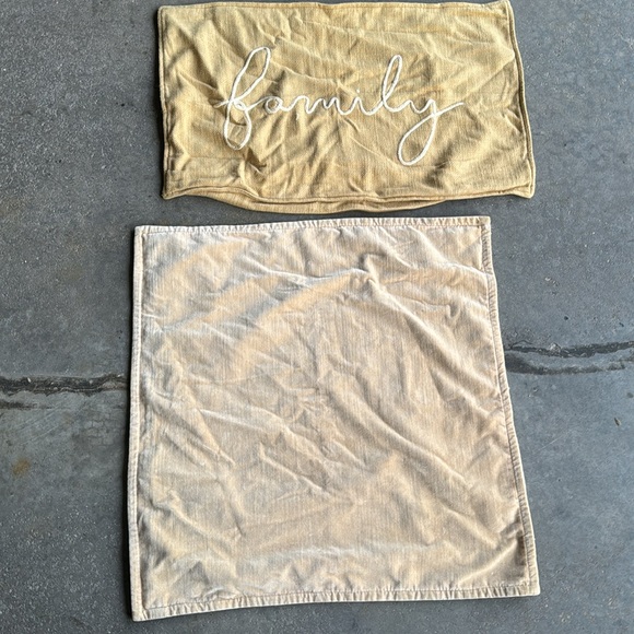 NWOT POTTERY BARN Everywhere Velvet Pillow Case - 20 x 20"- Tan /yellow - Picture 3 of 5